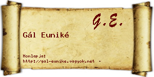 Gál Euniké névjegykártya